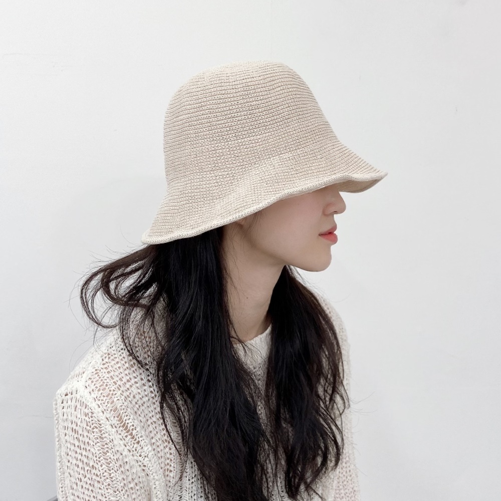 여성 여름 니트 벙거지 버킷햇 밀짚 얼굴작아보이는 모자 지사 라피아 자외선차단